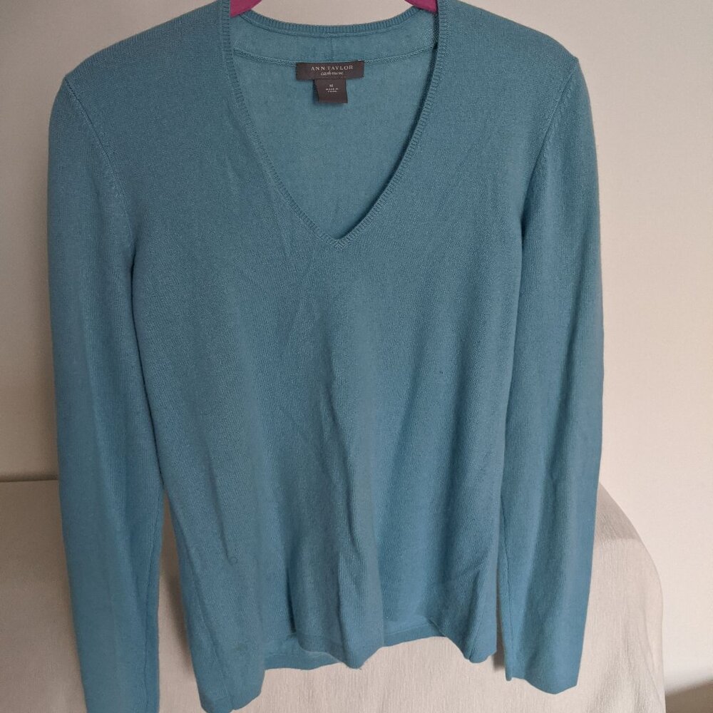 Ann Taylor 100% Cashmere Pullover Sweater, Lovely Sky Blue, Spring/Summer Knit